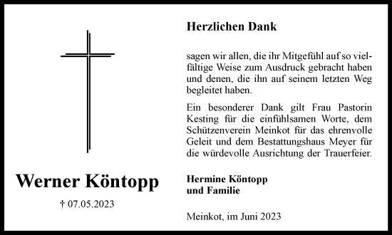 Traueranzeige von Werner Köntopp von Helmstedter Nachrichten