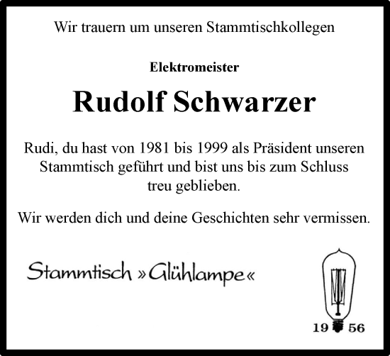 Traueranzeige von Rudolf Schwarzer von Braunschweiger Zeitung