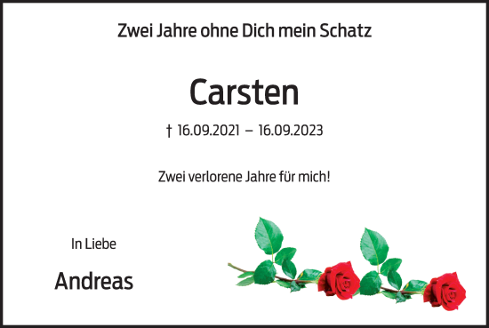 Traueranzeige von Carsten  von Braunschweiger Zeitung