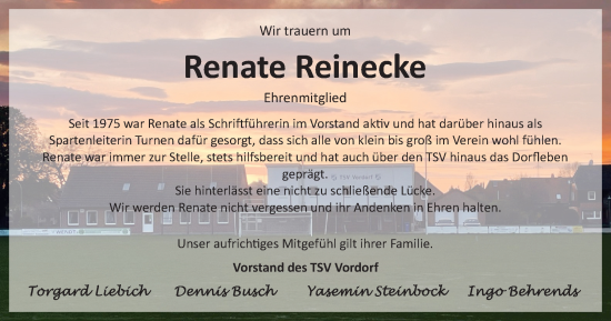 Traueranzeige von Renate Reinecke von Wolfsburger Nachrichten