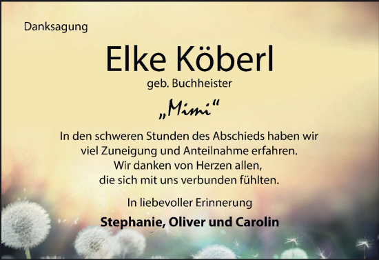 Traueranzeige von Elke Köberl von Braunschweiger Zeitung