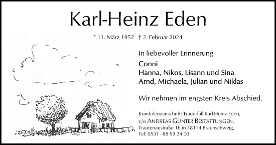 Traueranzeige von Karl-Heinz Eden von Braunschweiger Zeitung