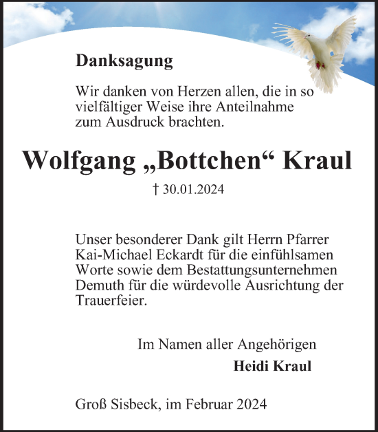 Traueranzeige von Wolfgang Kraul von Helmstedter Nachrichten