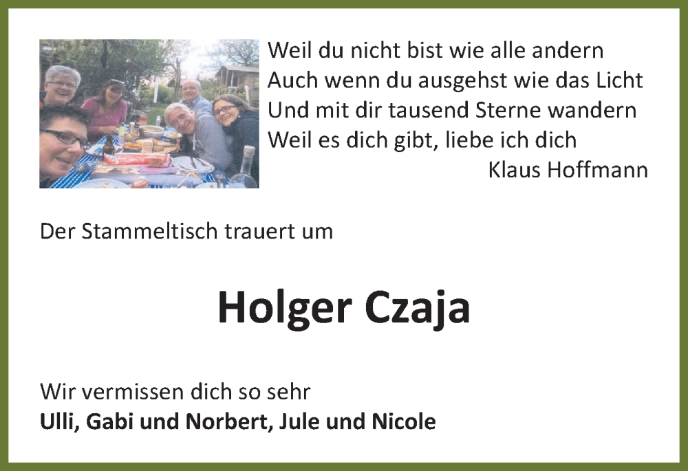  Traueranzeige für Holger Czaja vom 20.03.2024 aus Braunschweiger Zeitung