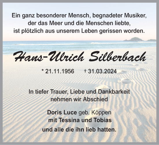 Traueranzeige von Hans-Ulrich Silberbach von Neue Braunschweiger am Samstag