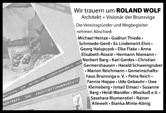 Traueranzeige von Roland Wolf von Braunschweiger Zeitung