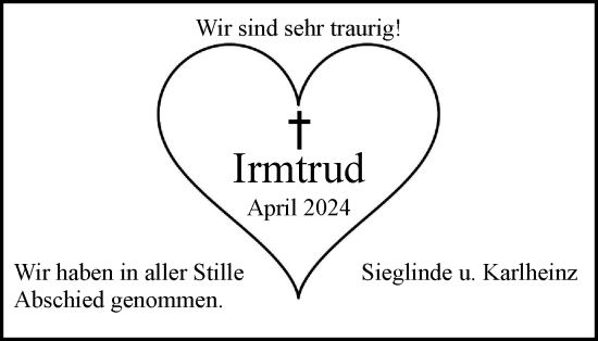 Traueranzeige von Irmtrud  von Braunschweiger Zeitung