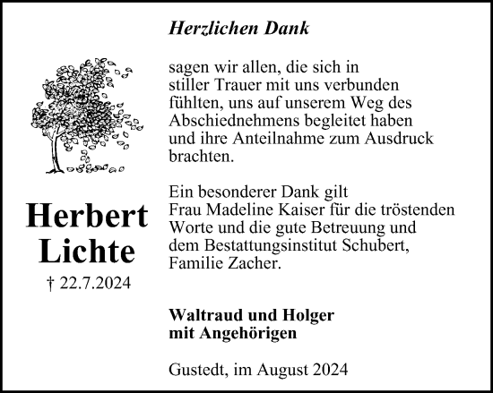 Traueranzeige von Herbert Lichte von Salzgitter-Zeitung