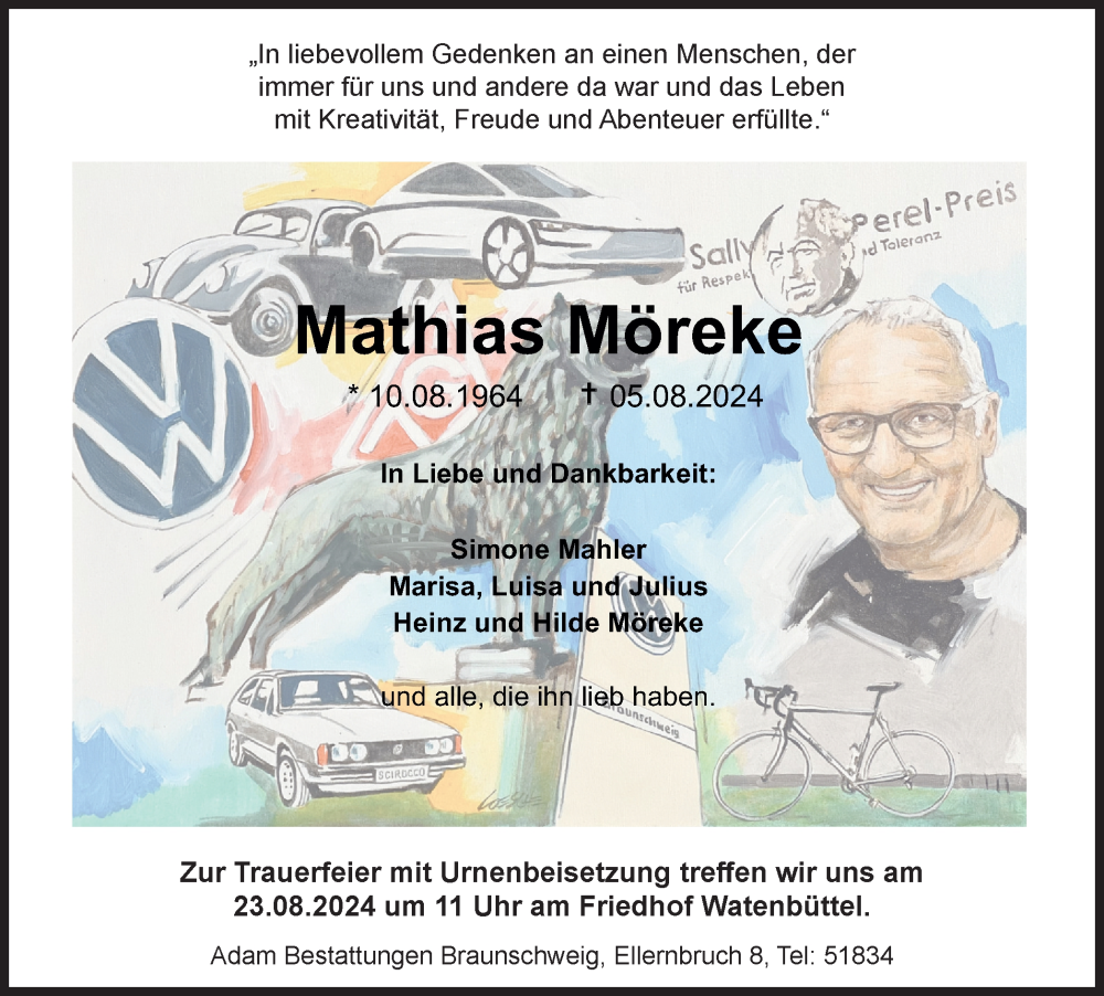  Traueranzeige für Mathias Möreke vom 10.08.2024 aus Braunschweiger Zeitung