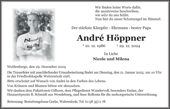 Traueranzeige von Andre Höppner 