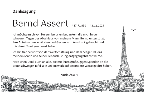 Traueranzeige von Bernd Assert 