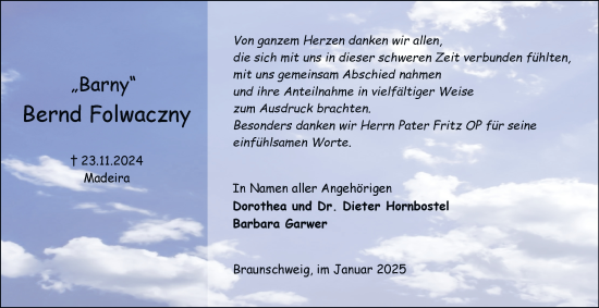 Traueranzeige von Bernd Folwaczny 