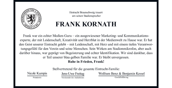 Traueranzeige von Frank Kornath von Braunschweiger Zeitung