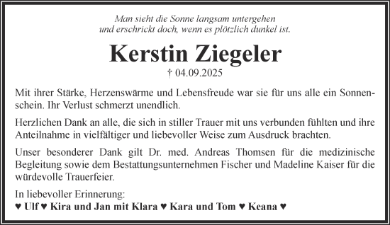 Traueranzeige von Kerstin Ziegeler von Salzgitter-Zeitung