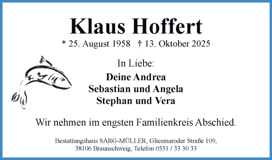 Traueranzeige von Klaus Hoffert von Braunschweiger Zeitung