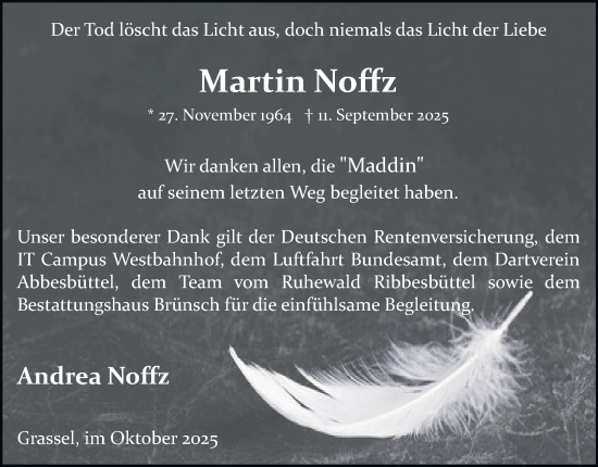 Traueranzeige von Martin Noffz von Braunschweiger Zeitung