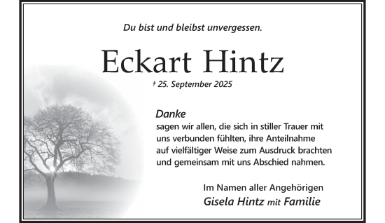 Traueranzeige von Eckart Hintz von Salzgitter-Zeitung