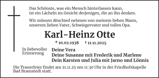 Traueranzeige von Karl-Heinz Otte von Salzgitter-Zeitung
