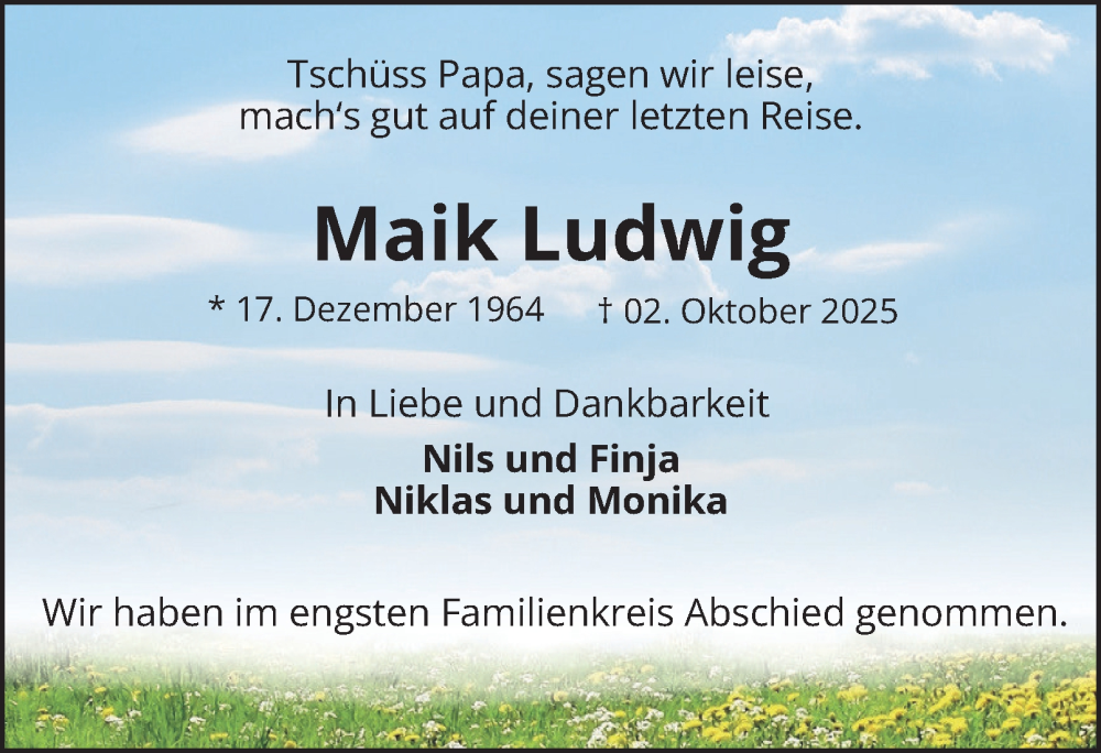  Traueranzeige für Maik Ludwig vom 22.11.2025 aus Braunschweiger Zeitung