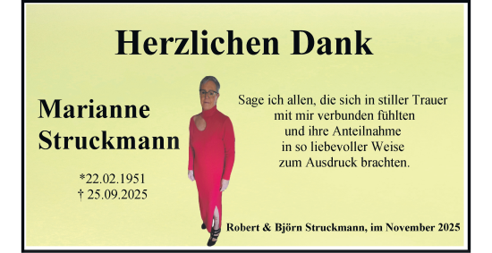 Traueranzeige von Marianne Struckmann von Peiner Nachrichten