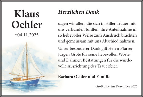 Traueranzeige von Klaus Oehler von Salzgitter-Zeitung