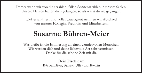 Traueranzeige von Susanne Bühren-Meier 