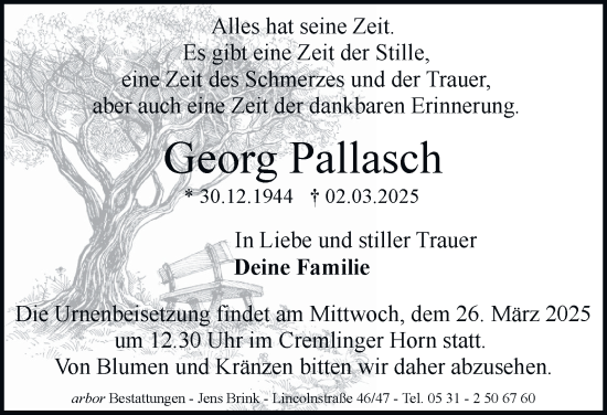 Traueranzeige von Georg Pallasch 