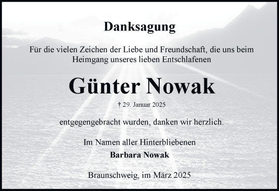 Traueranzeige von Günter Nowak 