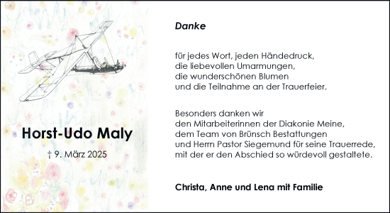 Traueranzeige von Horst-Udo Maly 