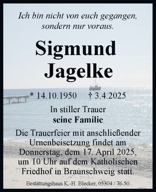 Traueranzeige von Sigmund Jagelke 