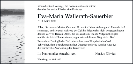 Traueranzeige von Eva-Maria Wallerath-Sauerbier 