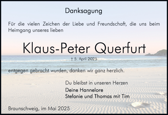 Traueranzeige von Klaus-Peter Querfurt 