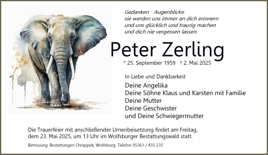 Traueranzeige von Peter Zerling 