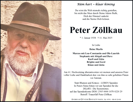 Traueranzeige von Peter Zöllkau 
