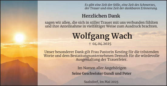 Traueranzeige von Wolfgang Wach von Helmstedter Nachrichten