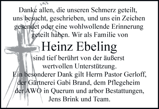 Traueranzeige von Heinz Ebeling 