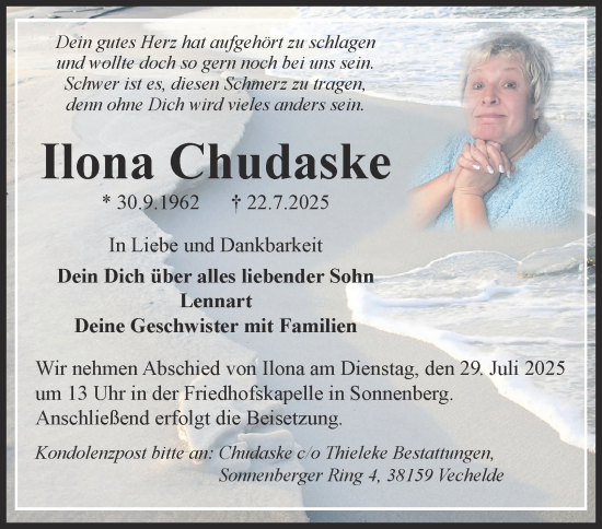 Traueranzeige von Ilona Chudaske von Braunschweiger Zeitung