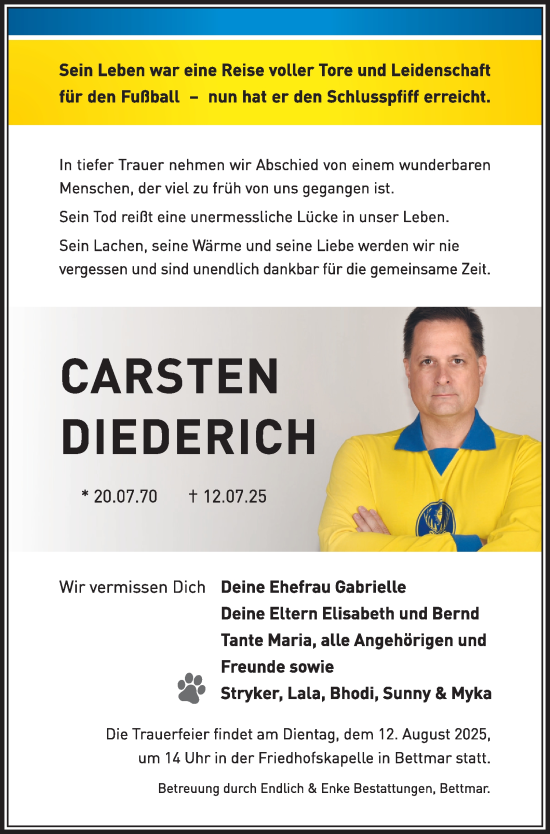 Traueranzeige von Carsten Diederich von Braunschweiger Zeitung