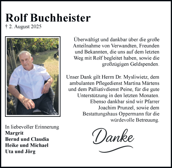 Traueranzeige von Rolf Buchheister von Braunschweiger Zeitung