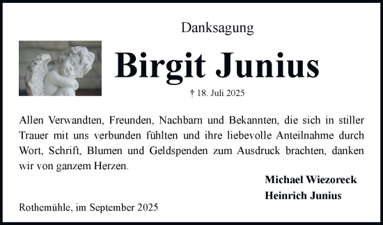 Traueranzeige von Birgit Junius von Braunschweiger Zeitung