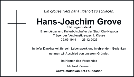 Traueranzeige von Hans-Joachim Grove von Braunschweiger Zeitung